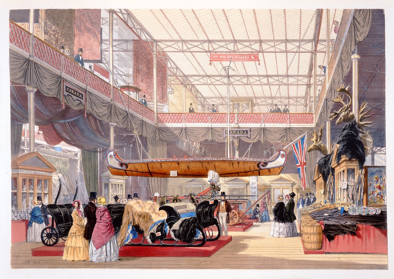 El Salón Canadiense de Imágenes Comprensivas de la Gran Exposición de 1851 de Dickinson..., publicado por Dickinson Brothers, 1854 de English School