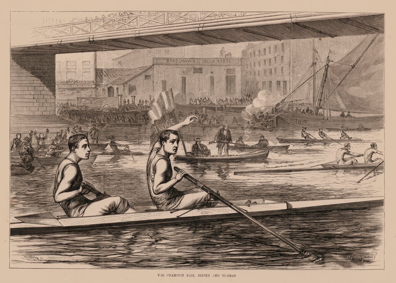 La pareja campeona, Biffen y Teomas (grabado) de English School