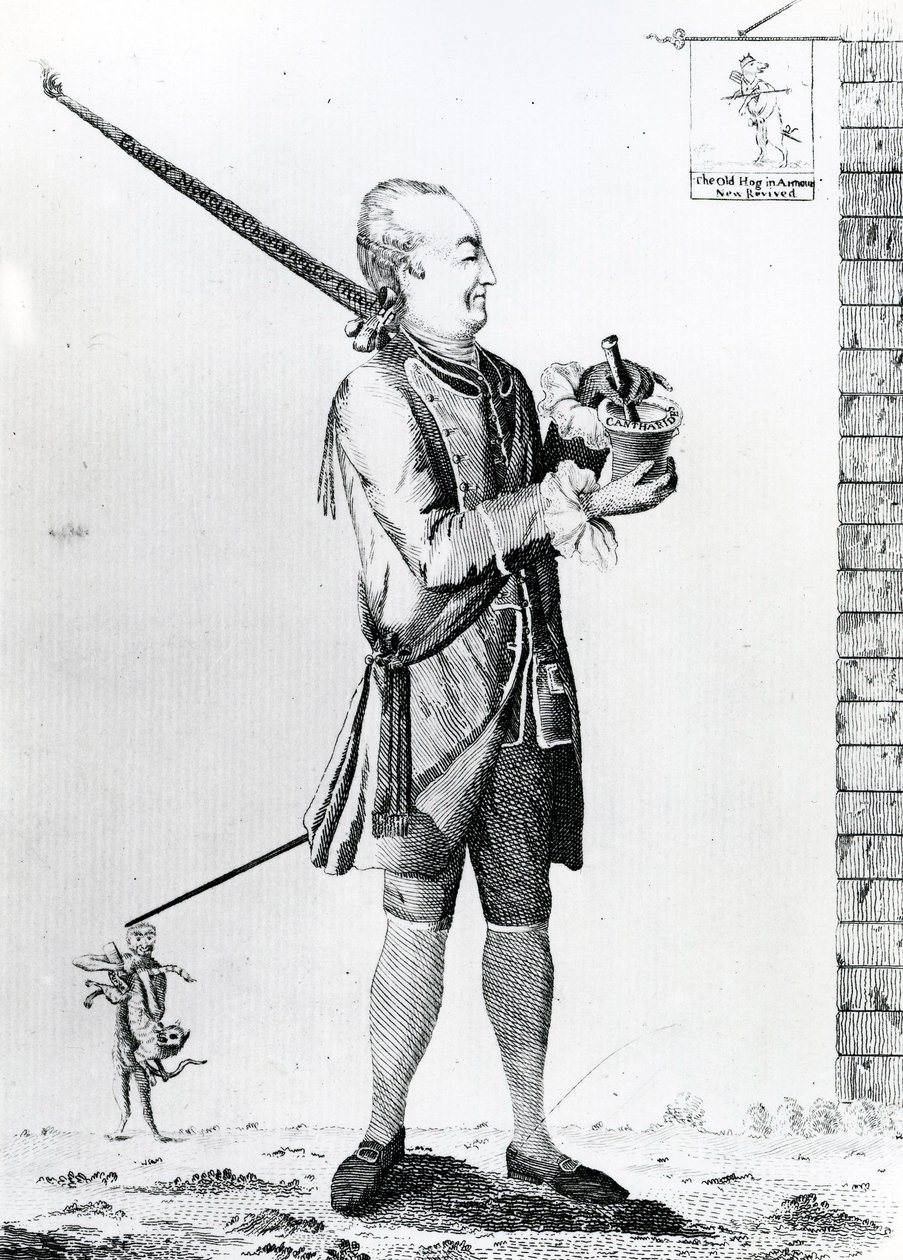 El Macaroni Químico, publicado por G. Terry, 1772 de English School
