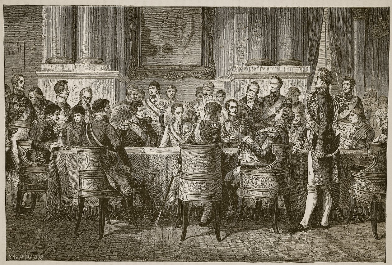 El Congreso de Viena, ilustración de Cassells Illustrated History of England de English School