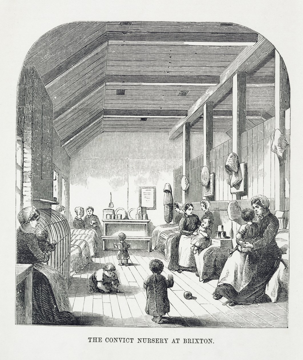 La Guardería de Convictos en Brixton, de Las Prisiones Criminales de Londres y Escenas de la Vida en Prisión por Henry Mayhew y John Binny, 1862 de English School