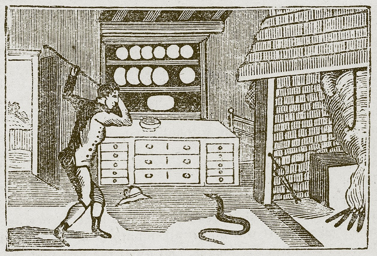 El campesino y la serpiente (grabado) de English School