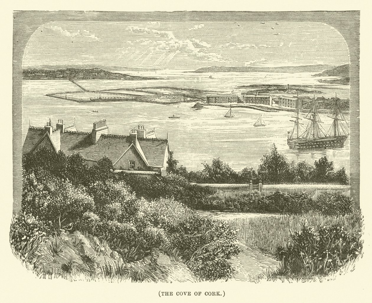 La ensenada de Cork (grabado) de English School