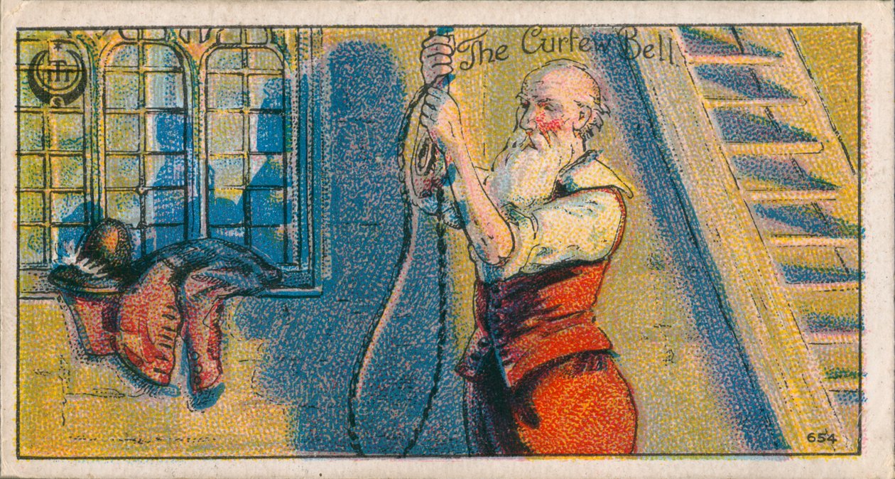 La campana del toque de queda (cromolito) de English School