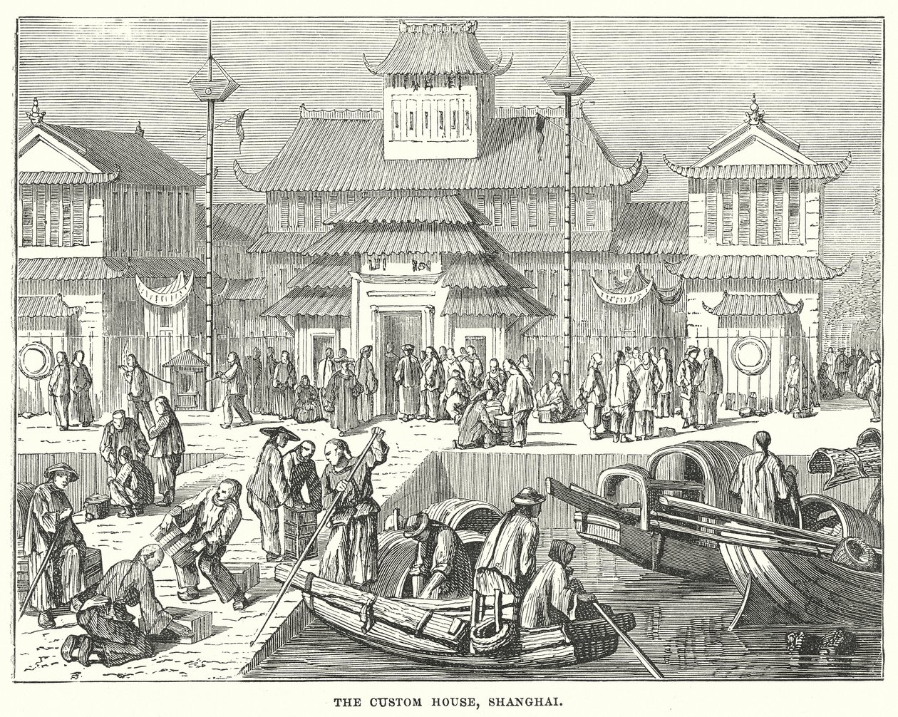 La Aduana, Shanghai (grabado) de English School