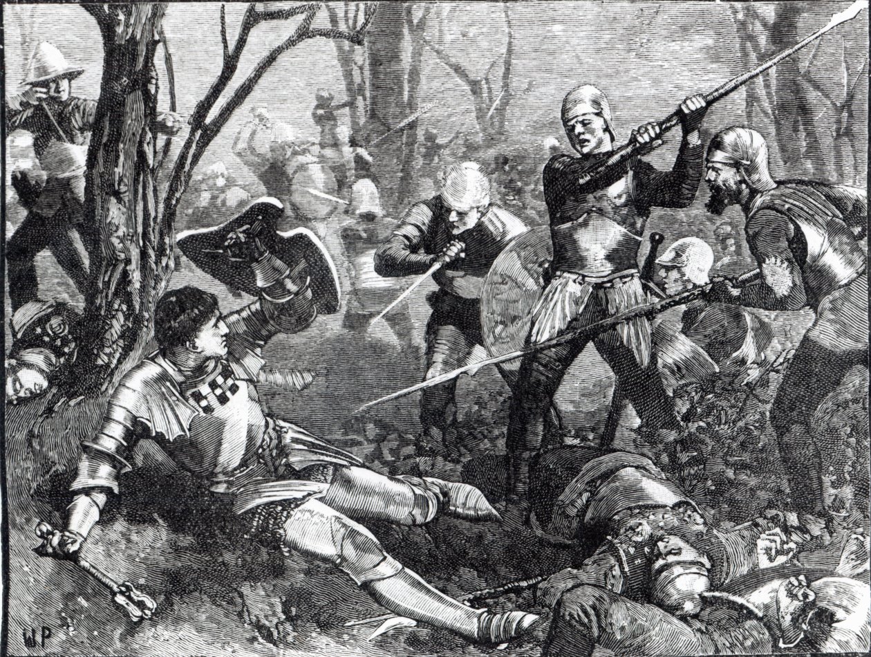 La Muerte del Hacedor de Reyes en la Batalla de Barnet, c.1880 de English School