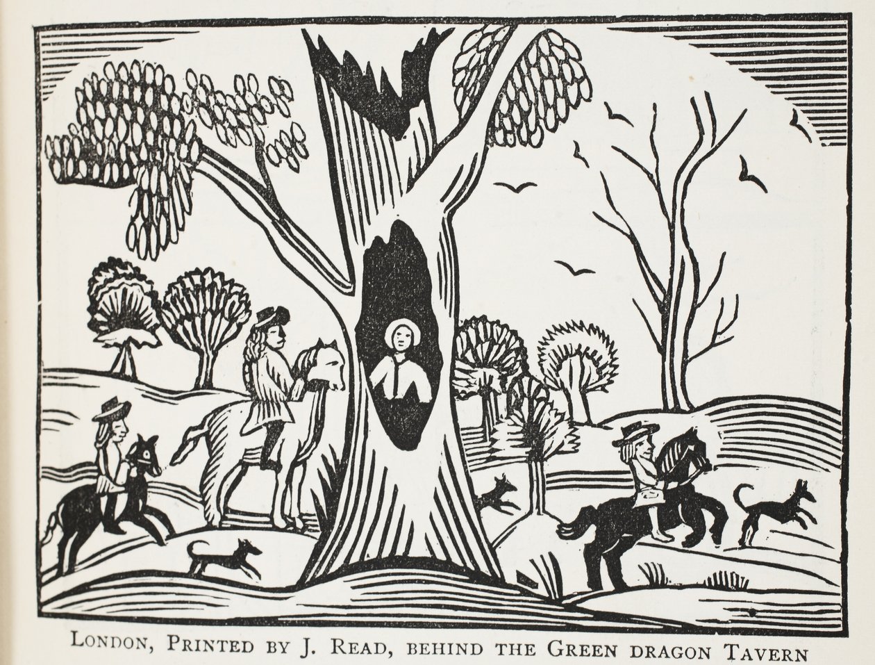 El niño angustiado en el bosque, o El tío cruel, ilustración de Chap-books del siglo XVIII de John Ashton, pub. 1882 de English School