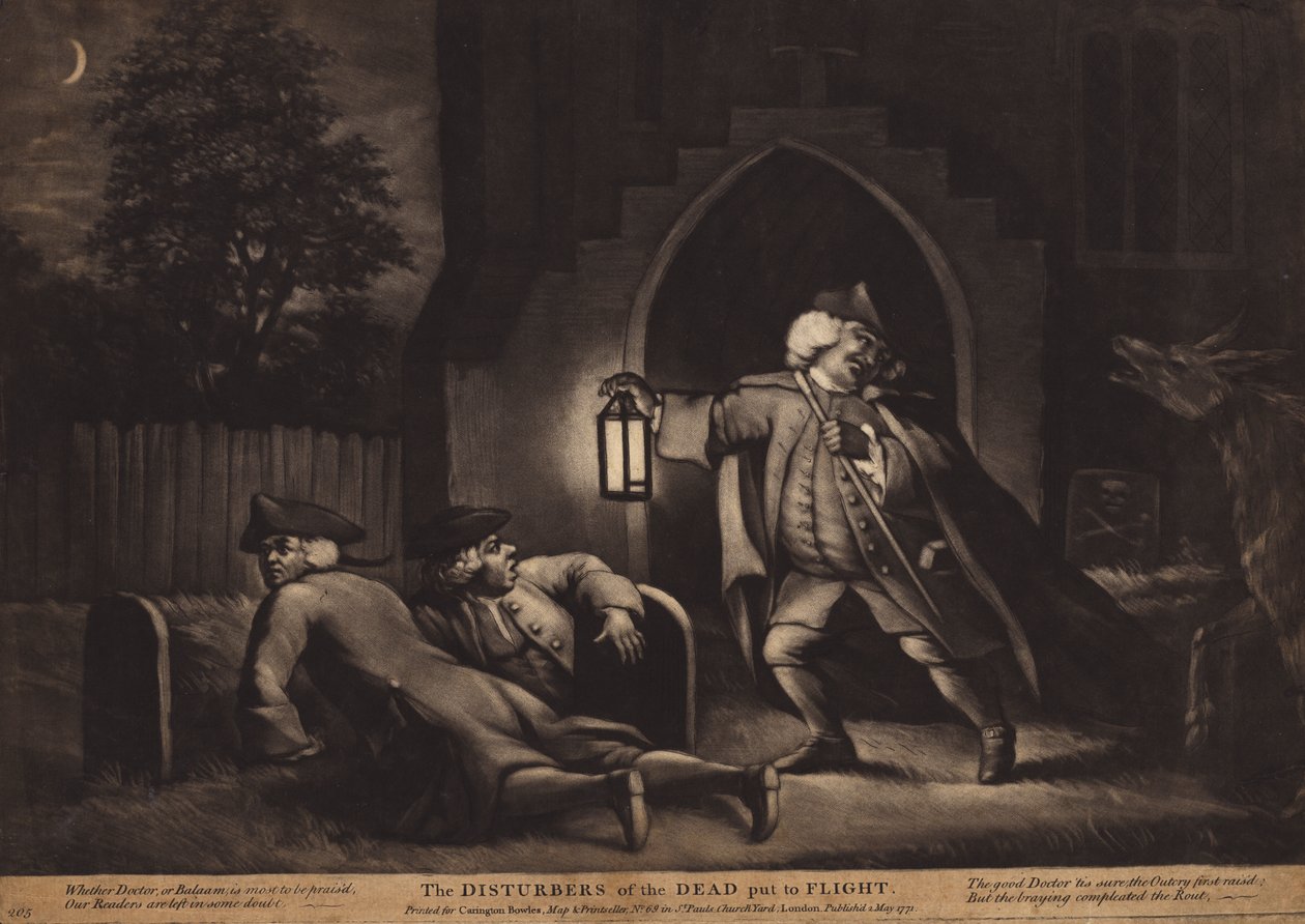 Los perturbadores de la muerte puestos en fuga (aguatinta) de English School