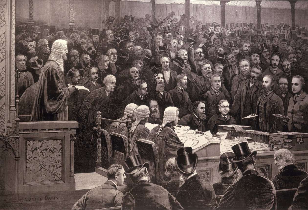 La división en la Cámara de los Comunes sobre la cuestión de la autonomía irlandesa, 