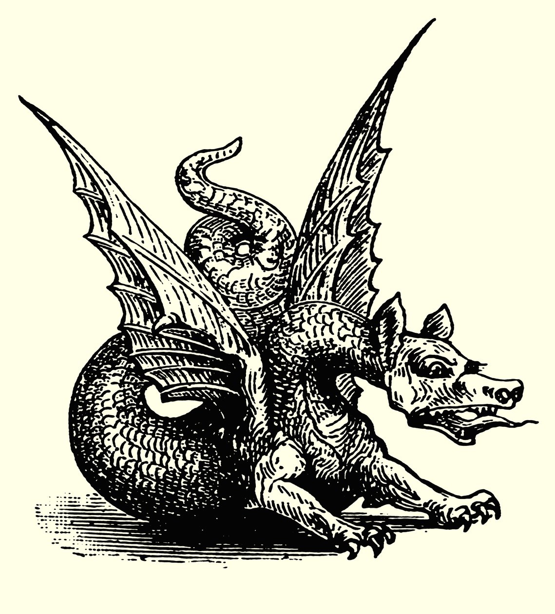 El dragón de fábula (grabado) de English School