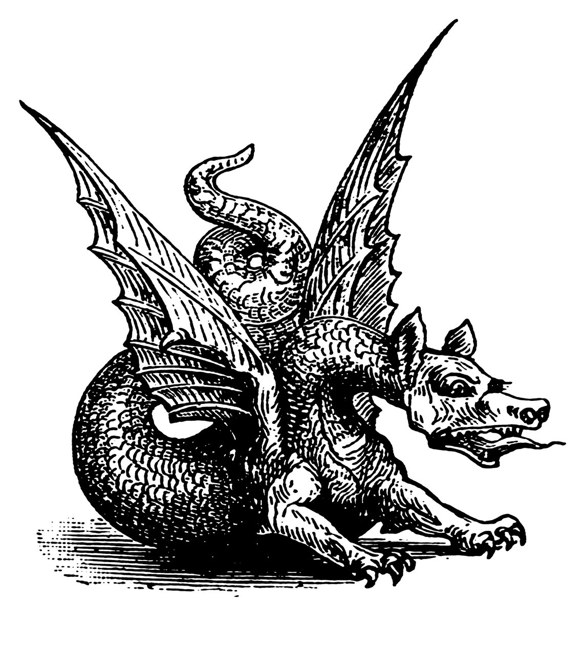 El dragón de fábula (grabado) de English School