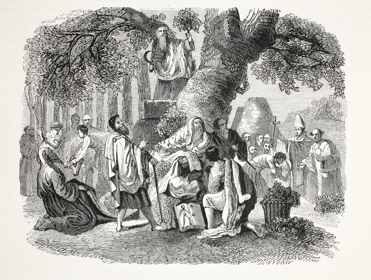 Los druidas, o la conversión de los britanos al cristianismo por Bran y sus discípulos, pub. siglo XIX de English School