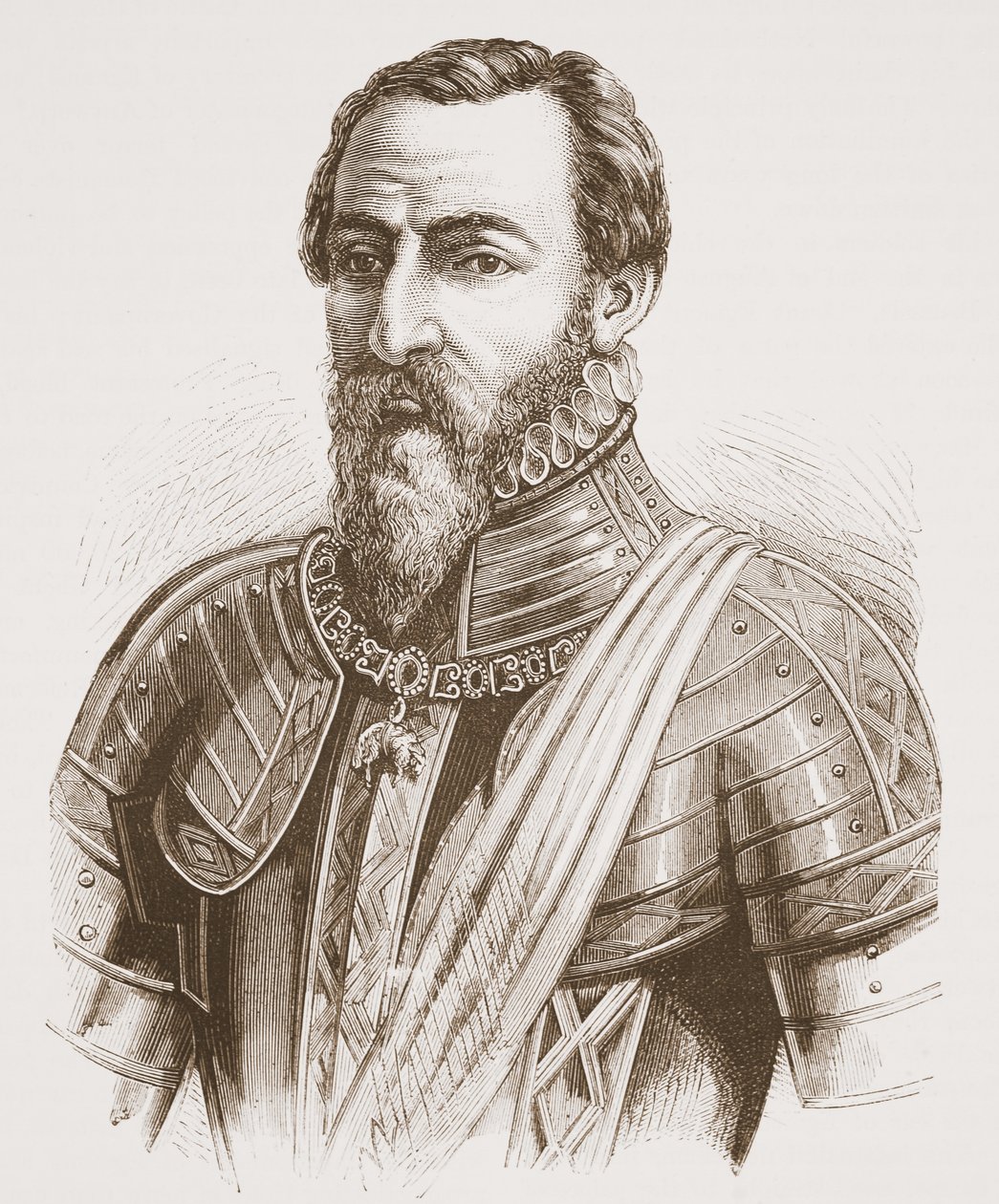 El Duque de Alba (del retrato de Tiziano), ilustración de La Historia del Protestantismo de James Aitken Wylie (1808-1890), pub. 1878 de English School