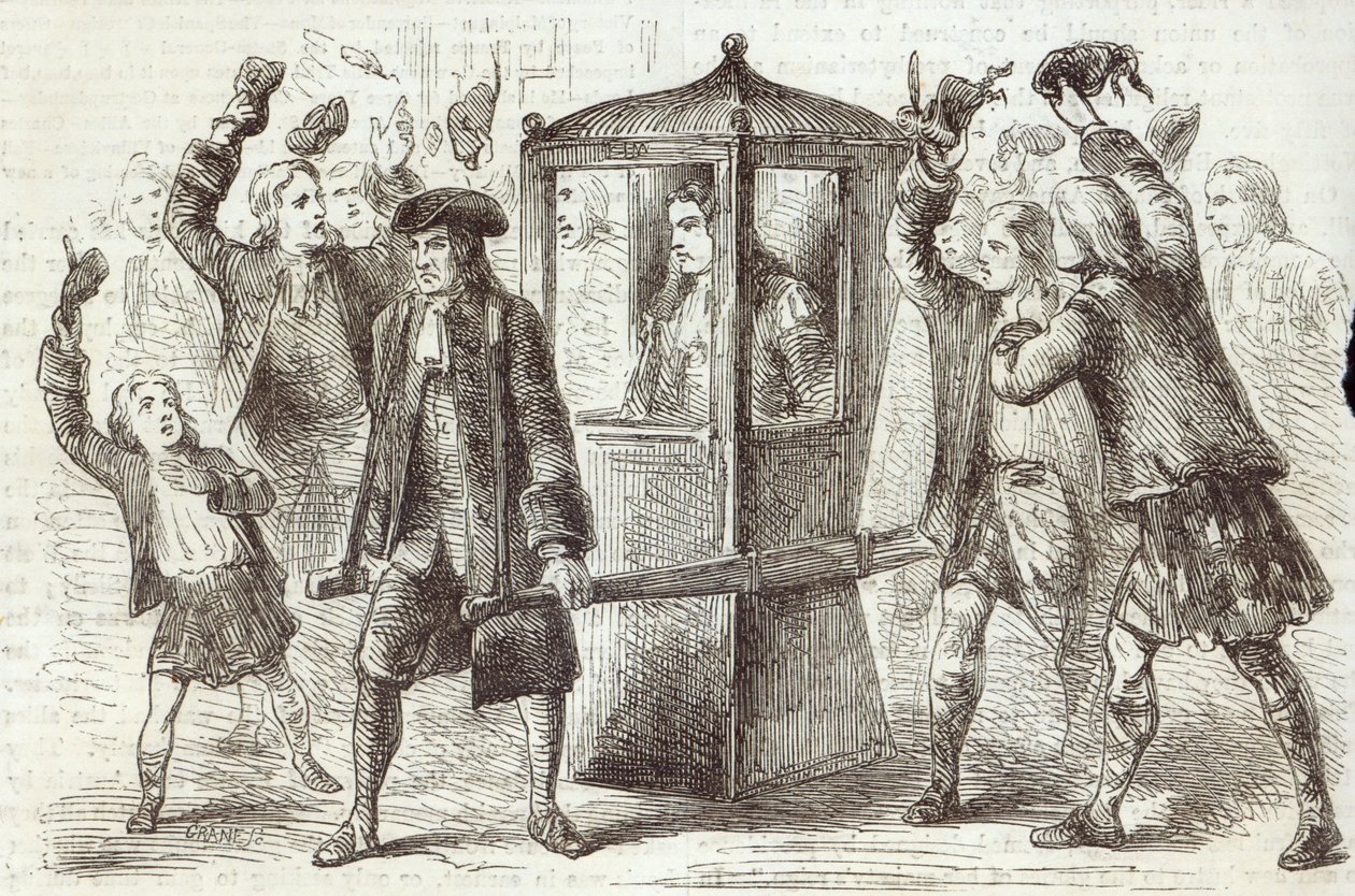 El Duque de Hamilton yendo a la Casa del Parlamento Escocés de English School