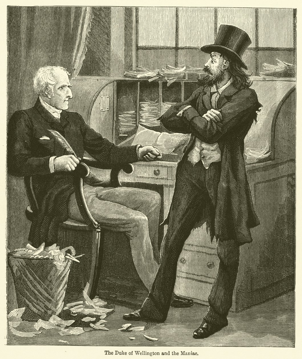 El duque de Wellington y el maníaco (grabado) de English School