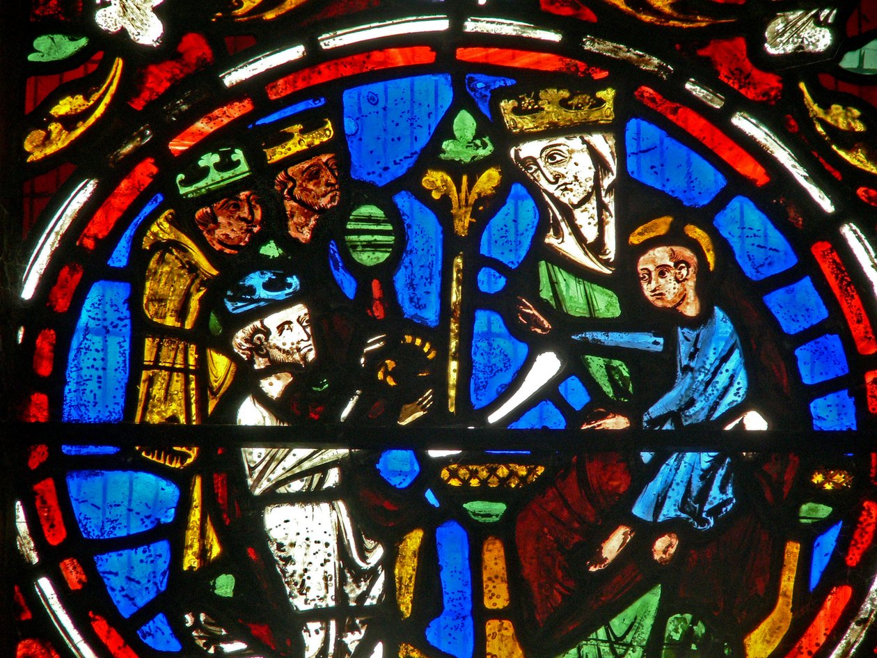La ventana este (Ew) que representa la Adoración de los Magos de English School