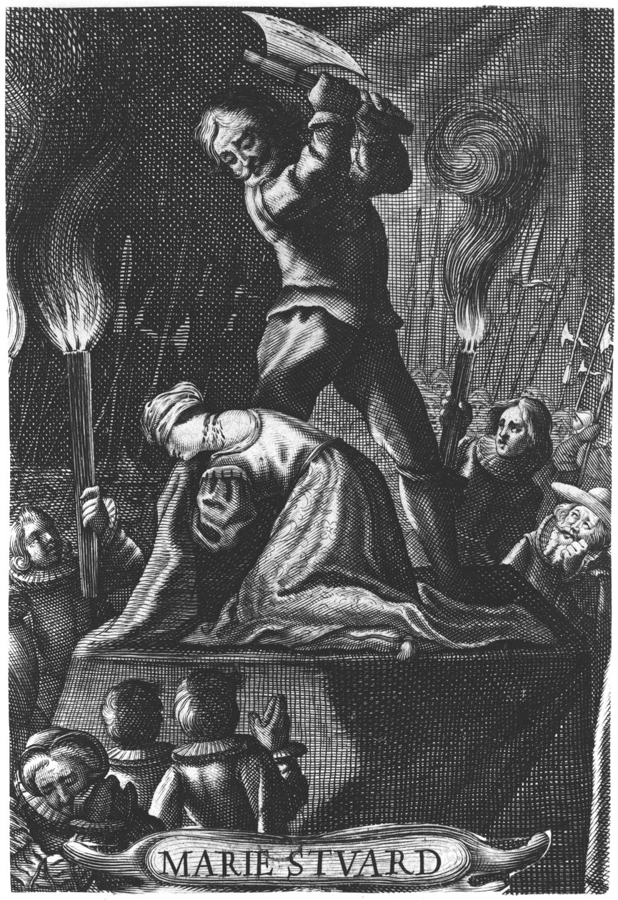 La ejecución de María Reina de Escocia (1542-87) 8 de febrero de 1587 de English School
