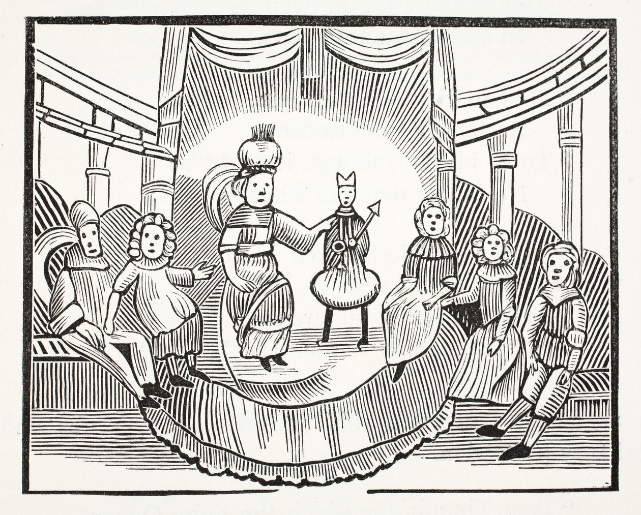 La famosa historia de Pulgarcito, ilustración de Chap-books del Siglo XVIII de John Ashton, pub. 1882 de English School