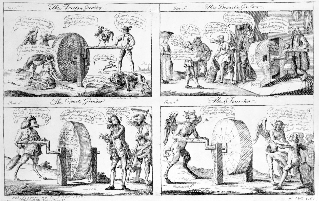 El Molinero Extranjero, El Molinero Doméstico, El Molinero de la Corte, El Finalizador, 1757 de English School