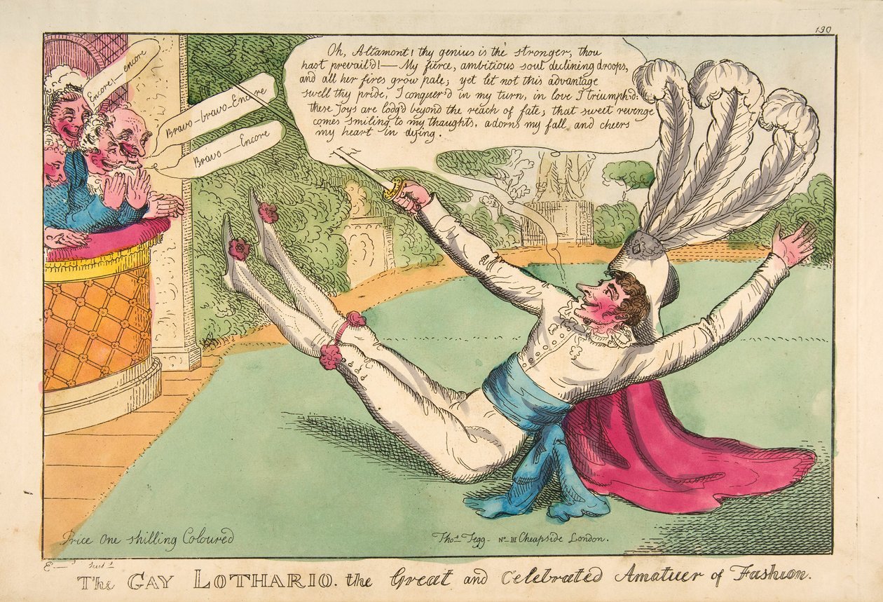 El Gay Lothario. El Gran y Celebrado Aficionado de la Moda, pub. 1813 de English School