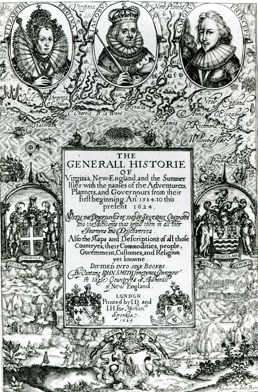 La historia general de Virginia, Nueva Inglaterra y las Islas de Verano, 1624 de English School