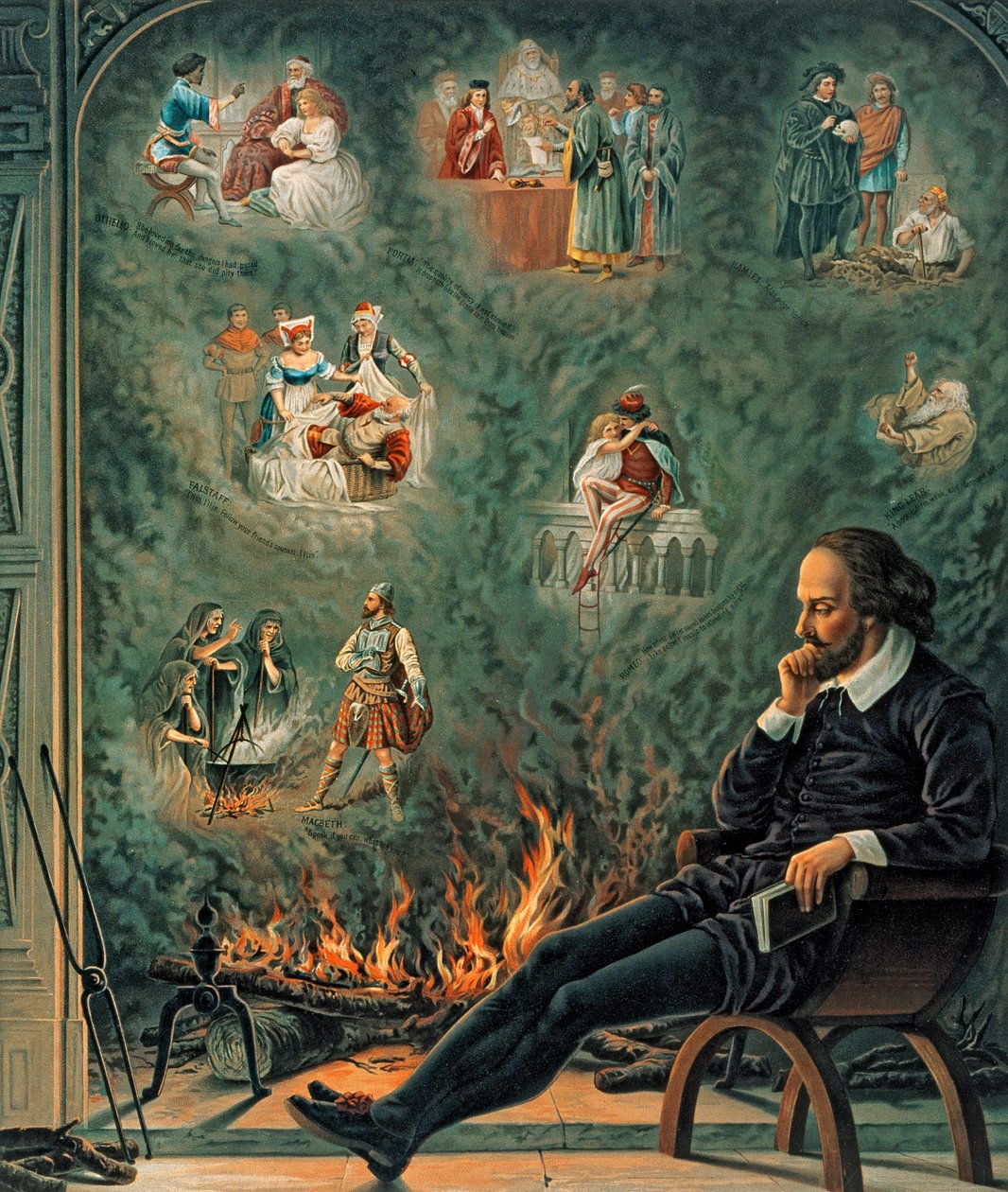 El genio de Shakespeare, publicado en 1888 (cromo-litografía) de English School
