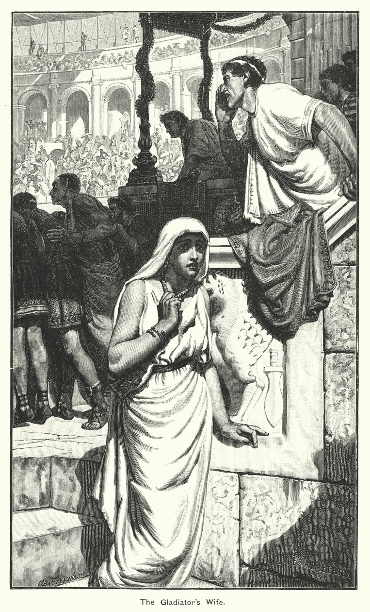 La mujer del gladiador (grabado) de English School