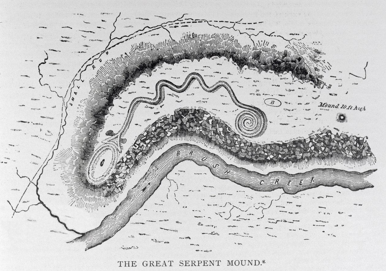 El Gran Montículo de la Serpiente, cerca de Locust Grove, Ohio, siglo II a.C., de 