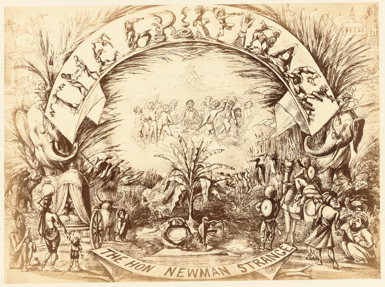 El Griffinage, el Hon. Newman Strange, página del Cuaderno de Bocetos de Delhi, 1850-54 de English School