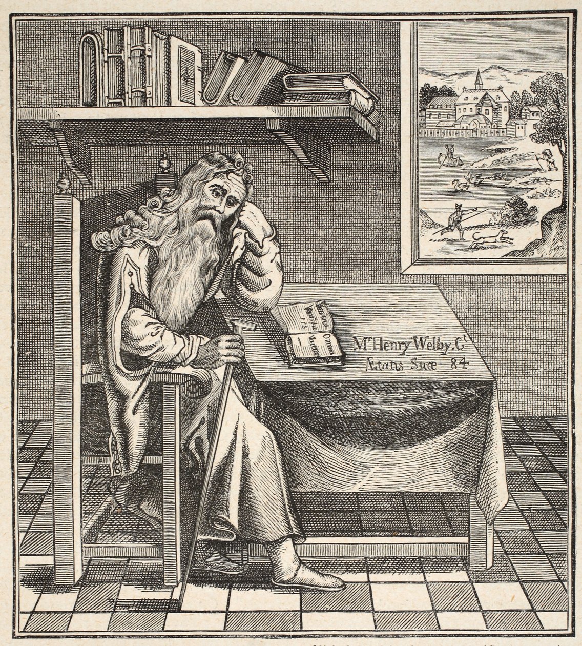 El ermitaño de Grub Street, de una imagen publicada por Richardson, 1794 de English School