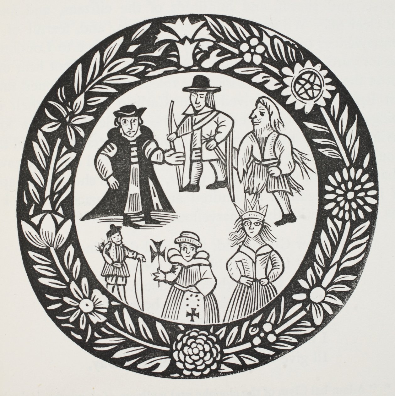 La historia de Adam Bell, Clim of the Clough y William of Cloudeslie, ilustración de Chap-books del siglo XVIII de John Ashton, pub. 1882 de English School