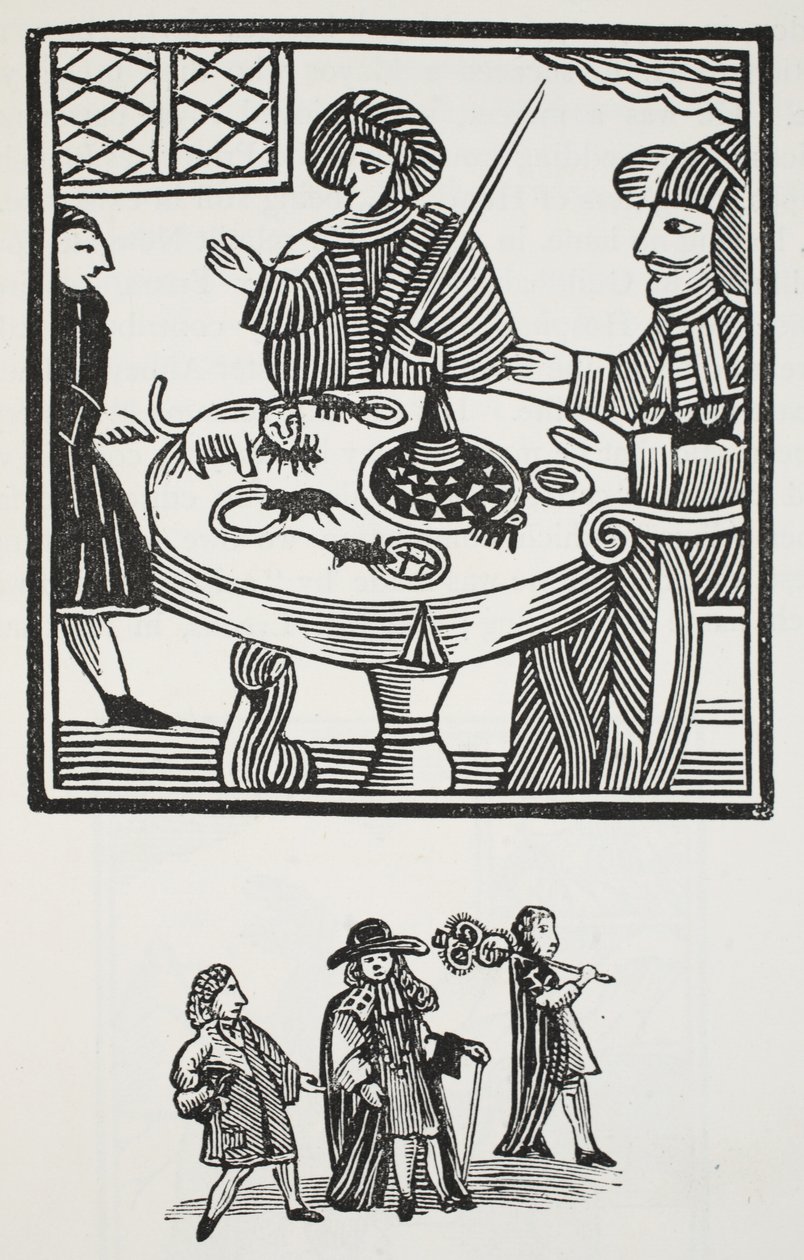 La historia de Sir Richard Whittington, tres veces alcalde de Londres, ilustración de Chap-books del siglo XVIII de John Ashton, pub. 1882 de English School