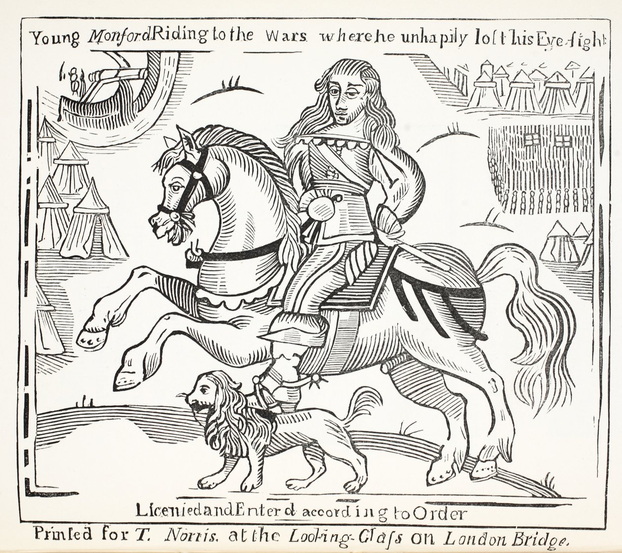 La historia del mendigo ciego de Bednal Green, ilustración de Chap-books del siglo XVIII de John Ashton, pub. 1882 de English School