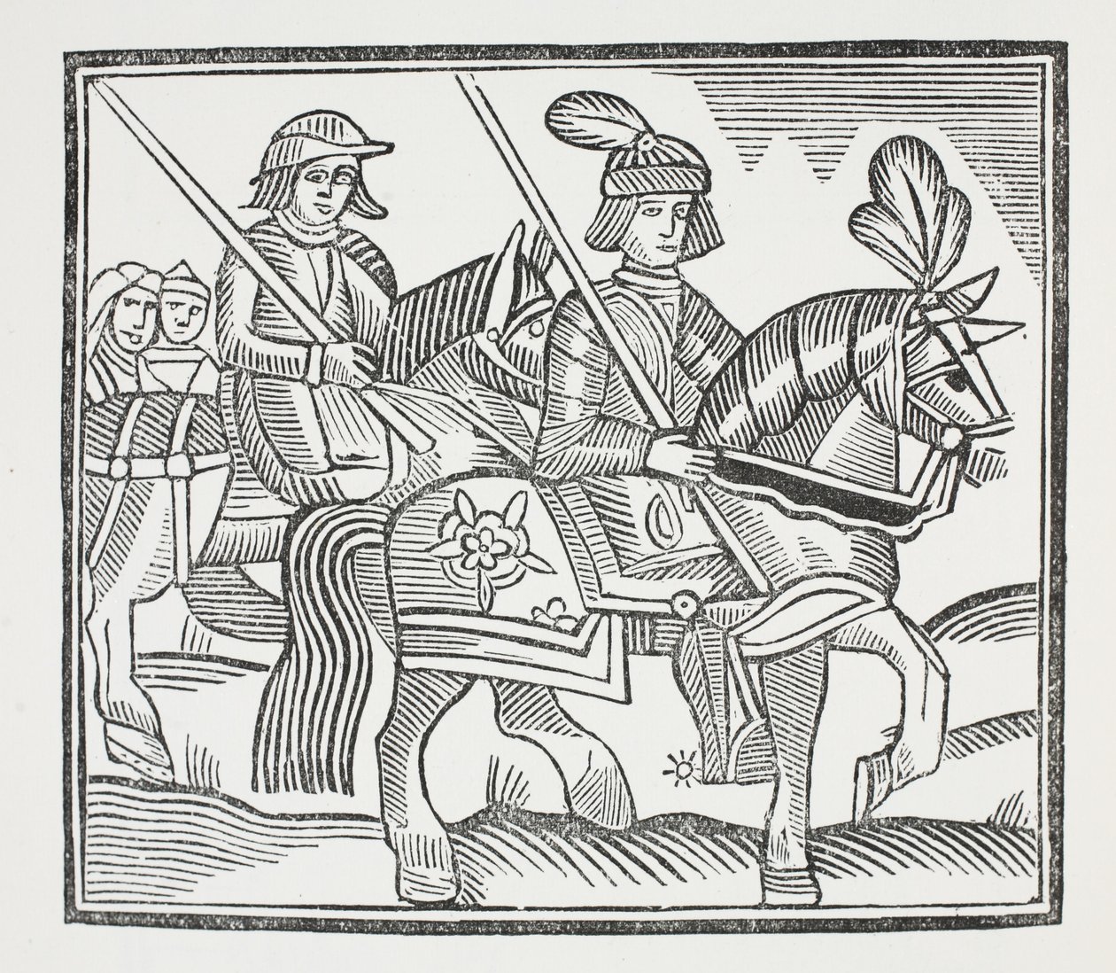 La historia de la vida y muerte de ese noble caballero Sir Bevis de Southampton, ilustración de Chap-books del Siglo XVIII de John Ashton, pub. 1882 de English School