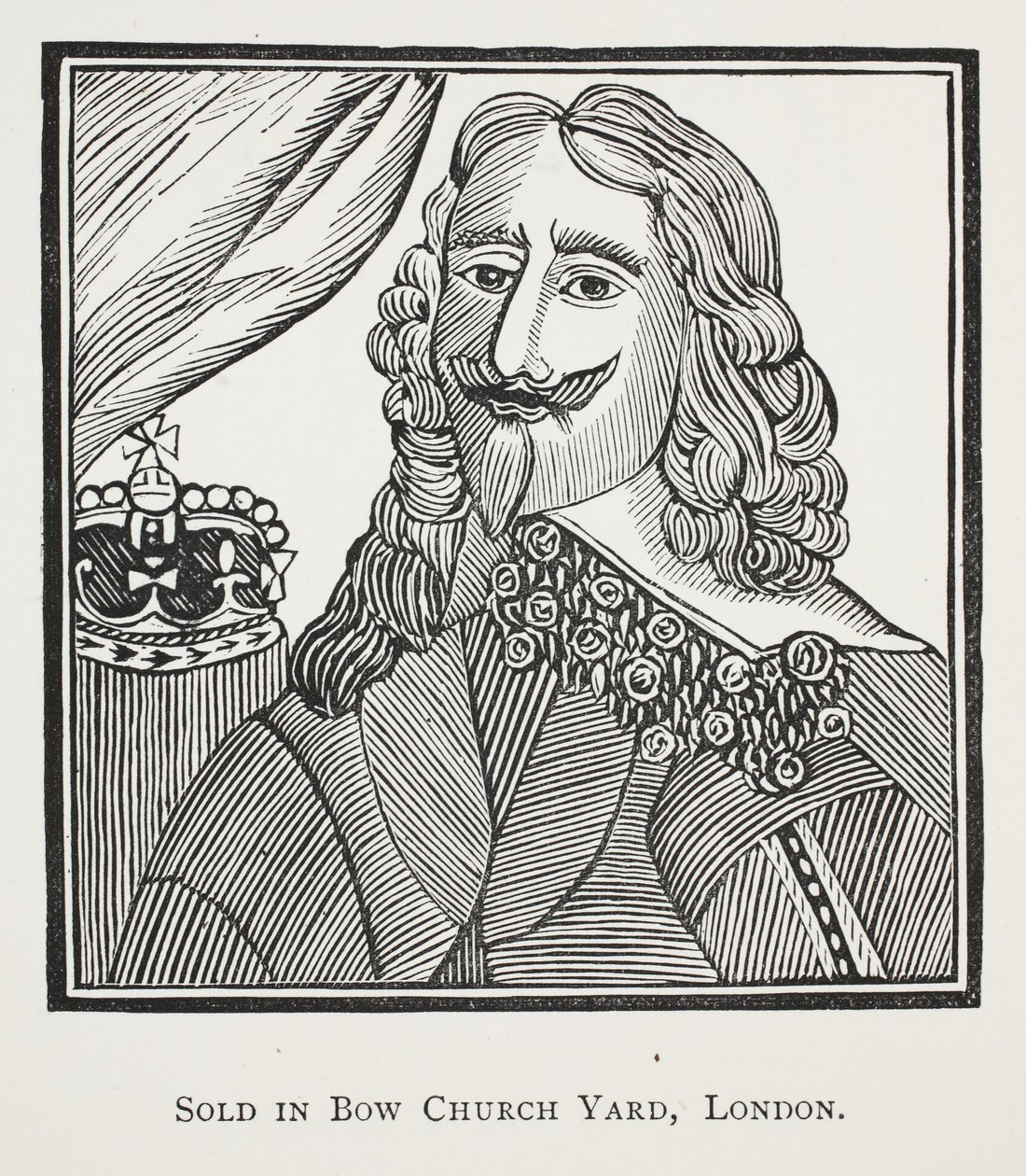 La historia del mártir real, el rey Carlos I, ilustración de Chap-books del siglo XVIII de John Ashton, pub. 1882 de English School