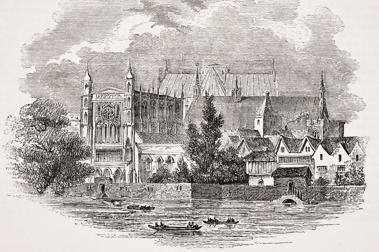 Las Casas del Parlamento desde el río en la época de John Hampden, de 