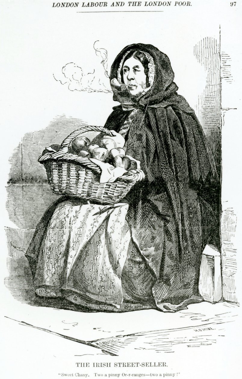 El vendedor callejero irlandés, c.1840 de English School