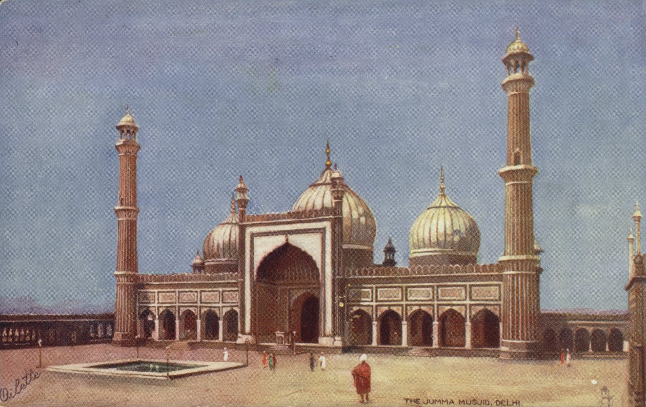 Jumma Musjid, Delhi (litografía en color) de English School