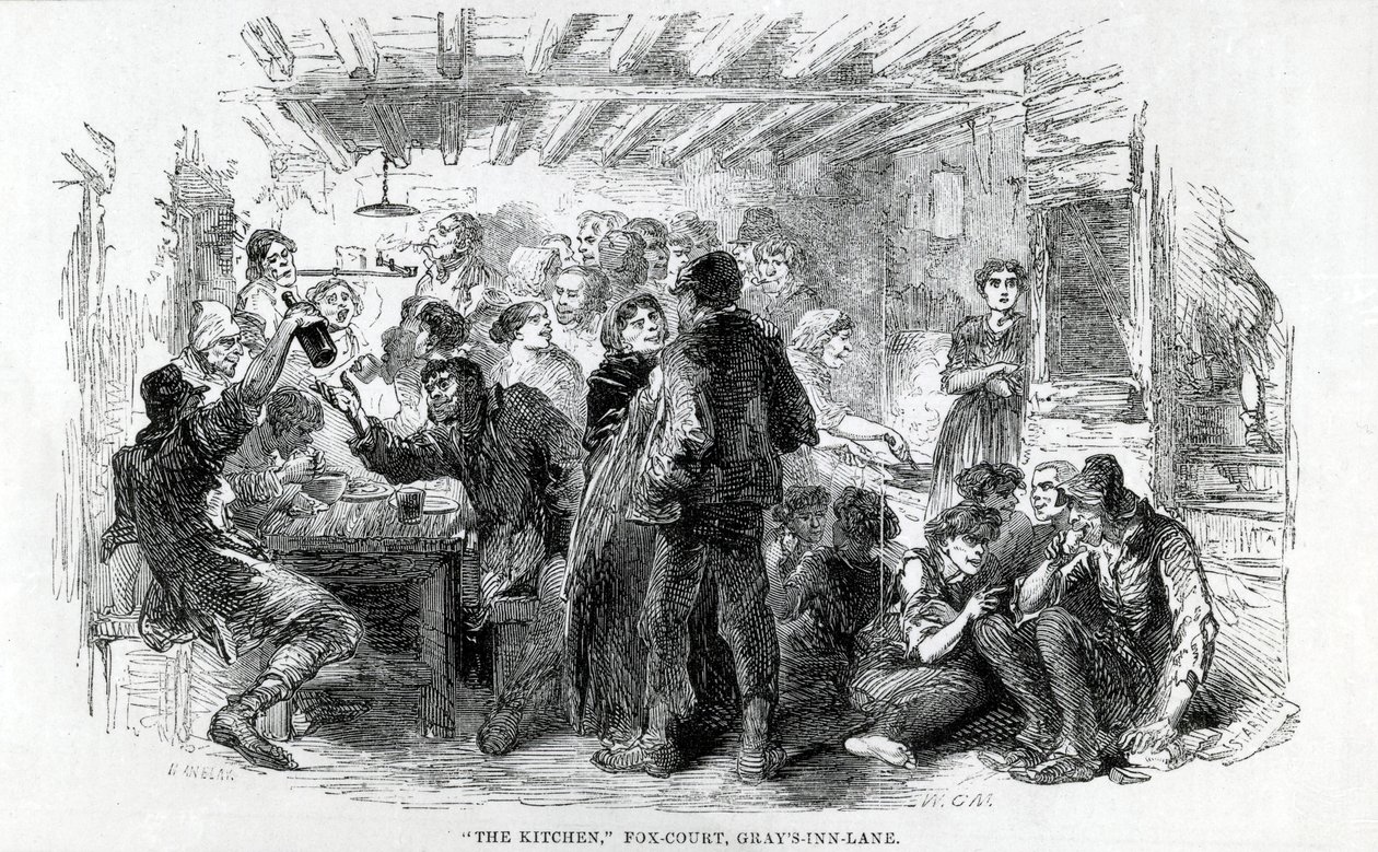 La cocina, Fox-Court Grays Inn Lane, 1851 de English School