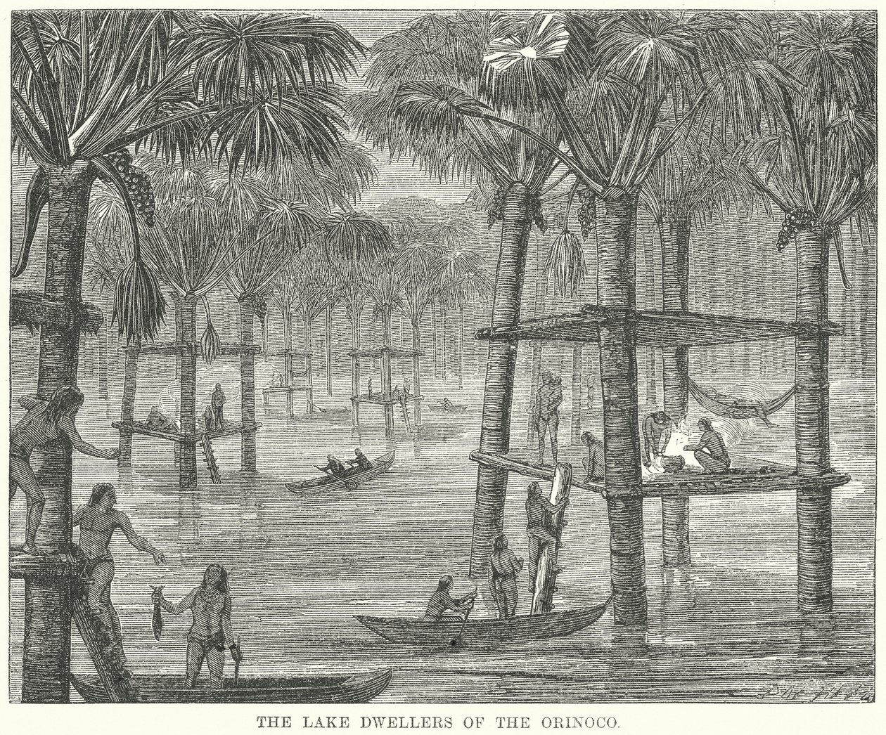 Los lacustres del Orinoco (grabado) de English School