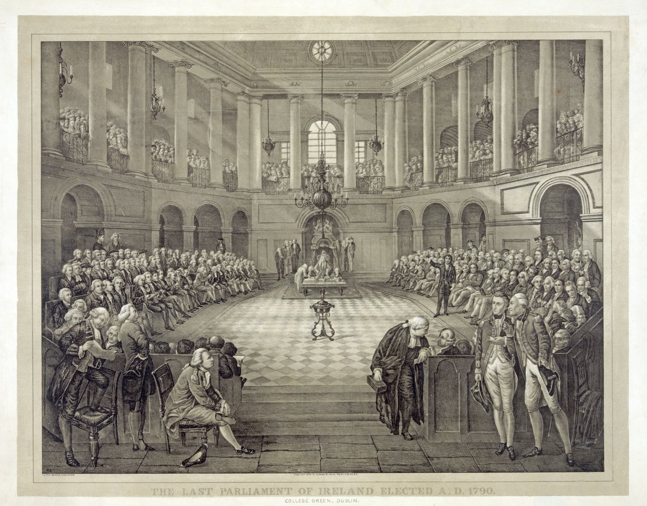 El Último Parlamento de Irlanda elegido A.D. 1790, pub. 1874 de English School