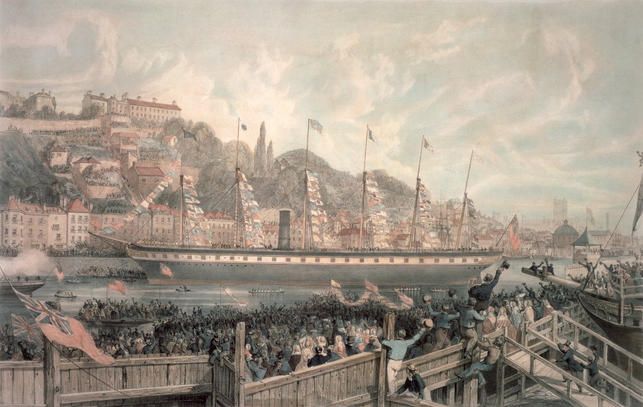 El lanzamiento del barco de vapor 