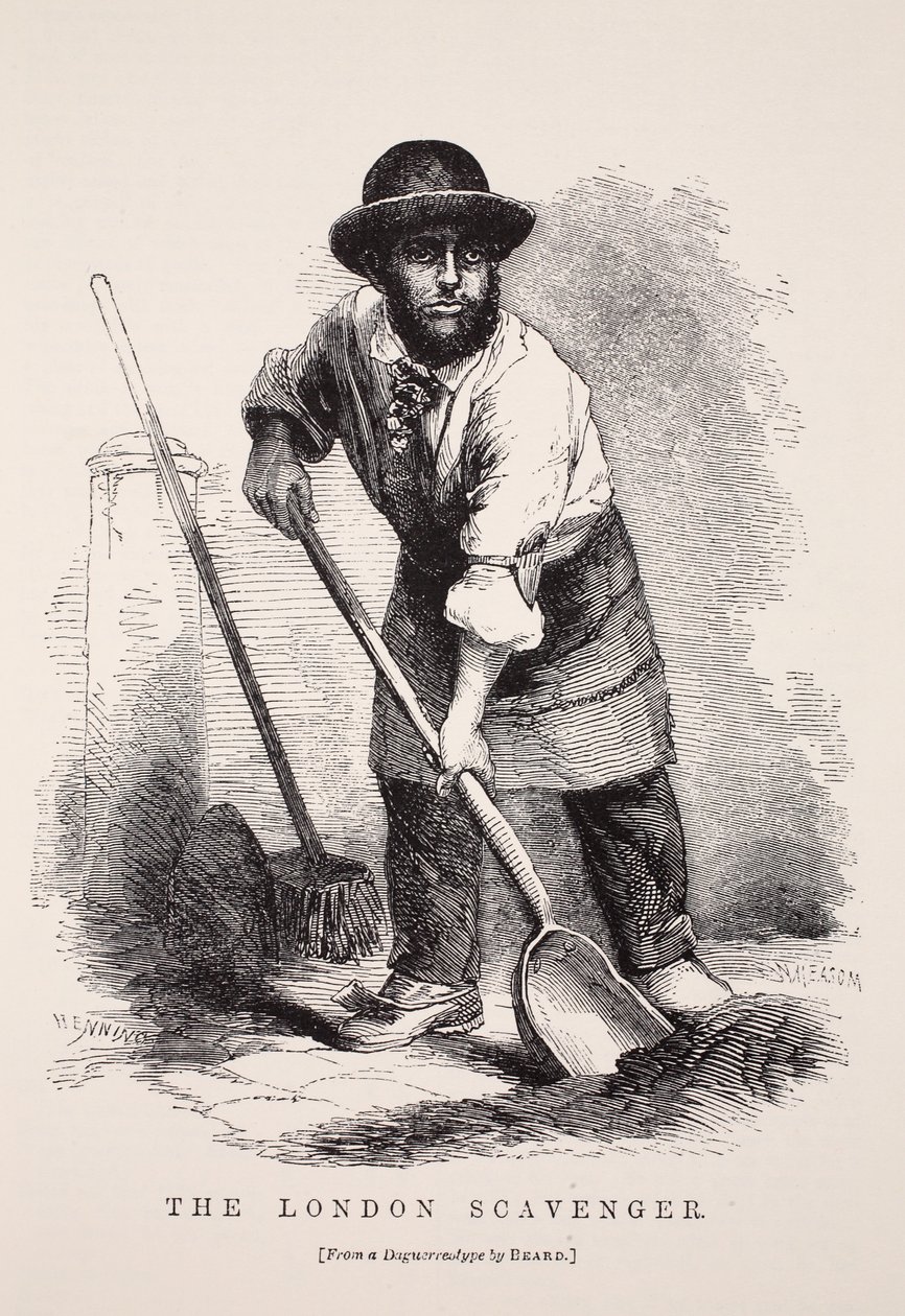 El basurero de Londres, ilustración de London Labour and London Poor de Henry Mayhew, pub. 1862 de English School