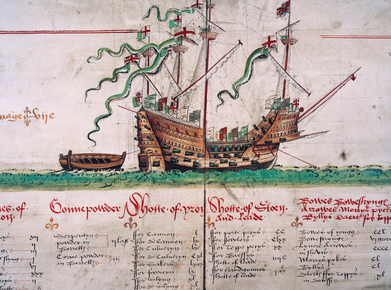 El Mary Rose, del Anthony Roll de English School