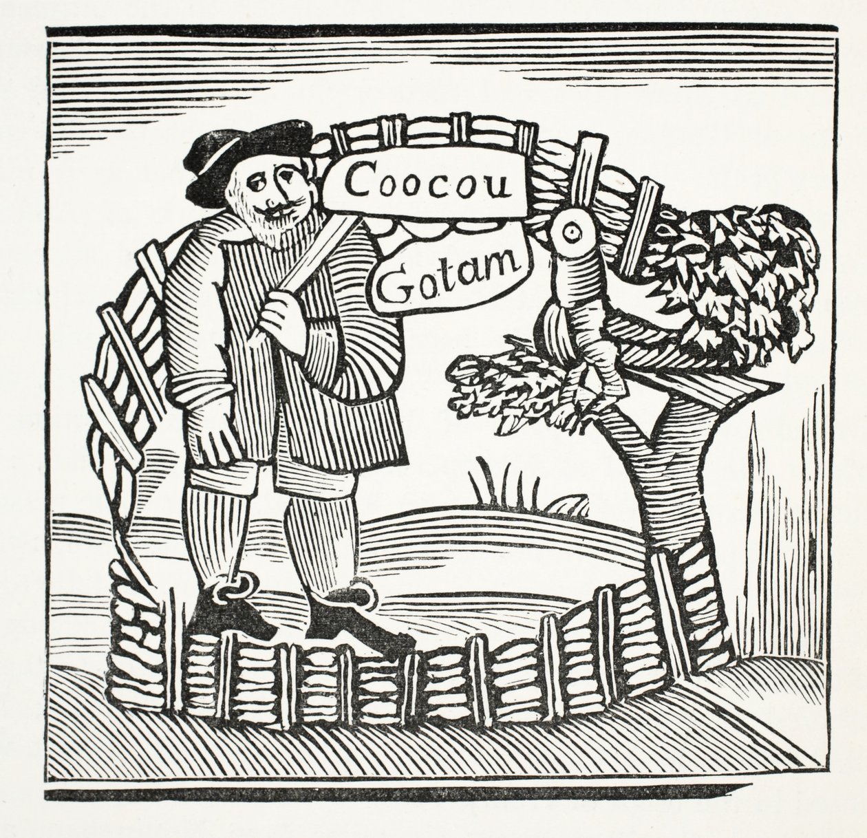 Los cuentos alegres de los sabios de Gotham, ilustración de Chap-books del siglo XVIII de John Ashton, pub. 1882 de English School