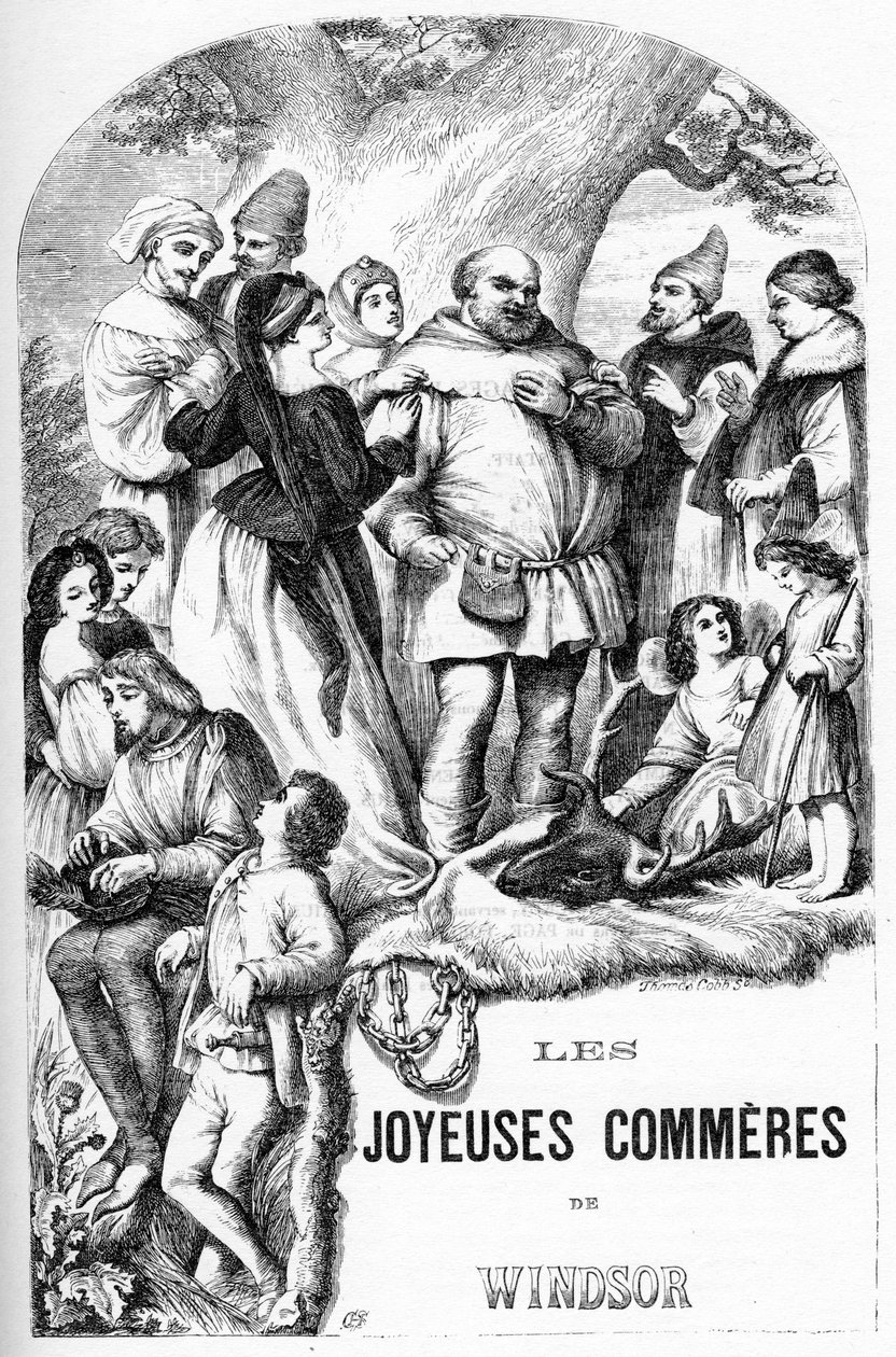 Las alegres comadres de Windsor - Ilustración en “Obras completas de William Shakespeare” 1866 - Las ilustraciones y la forma general de esta edición son tomadas de Cassell