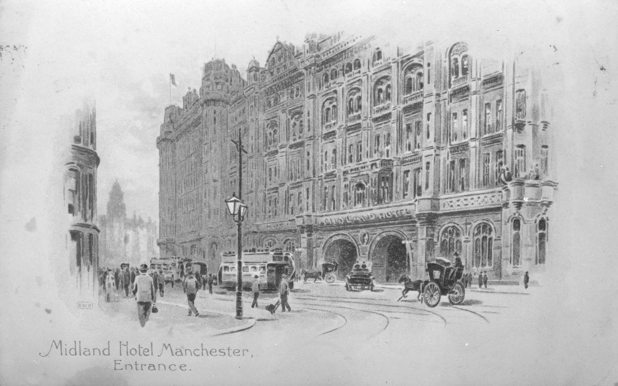 El Hotel Midland, Manchester, c.1910 de English School