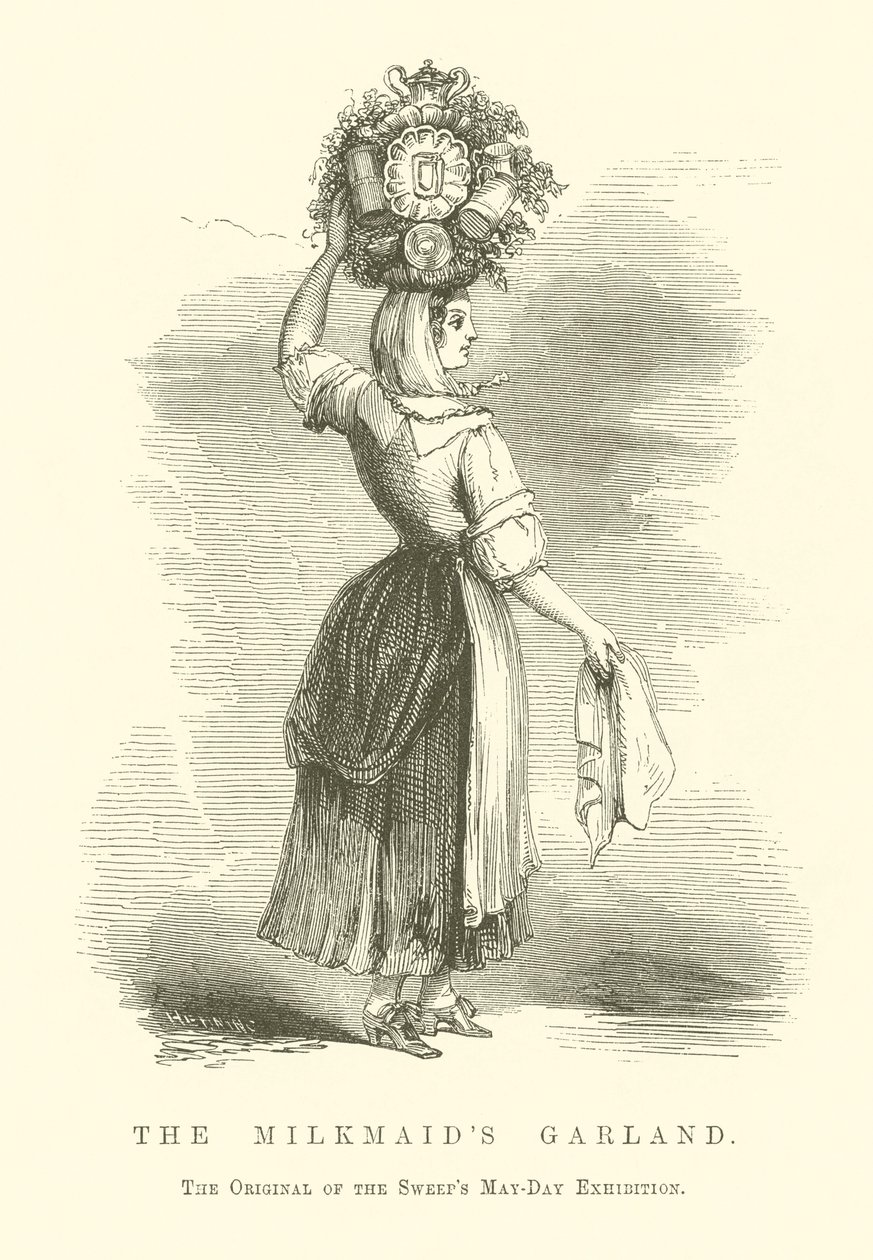 La guirnalda de la lechera (grabado) de English School