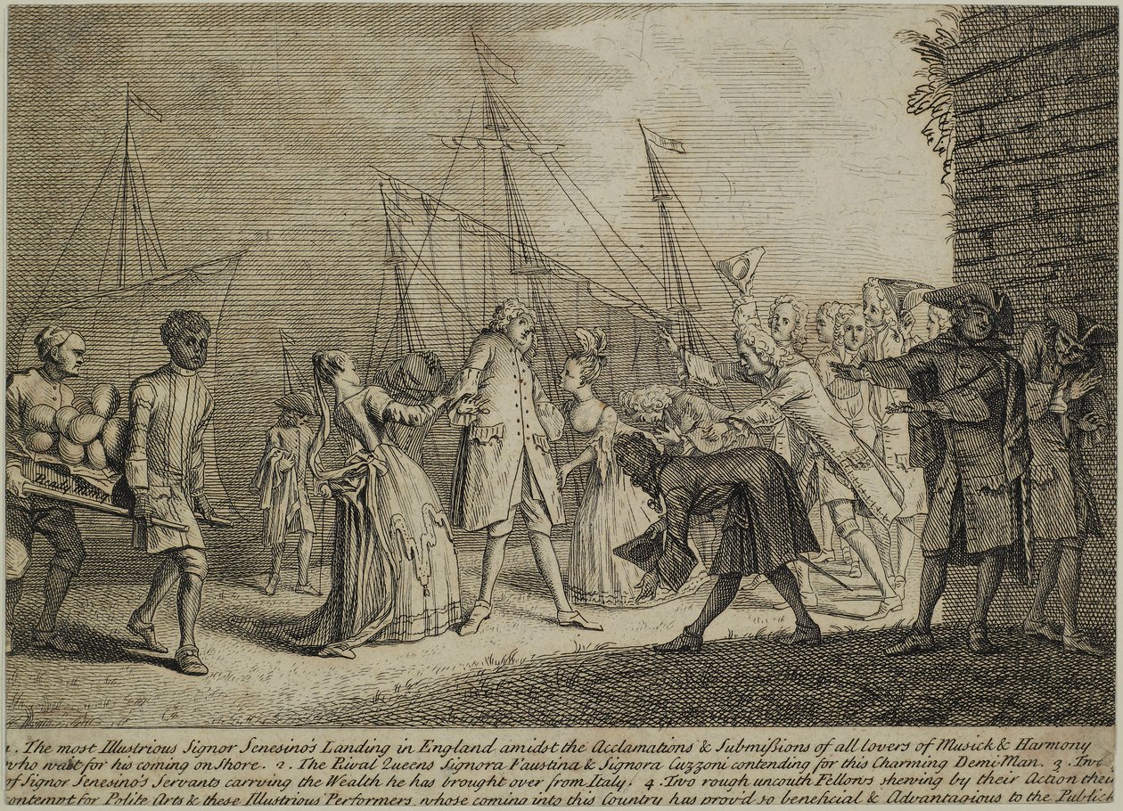 El Ilustrísimo Señor Senesinos desembarcando en Inglaterra, c.1726 de English School