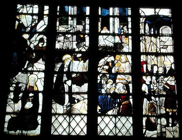 La Natividad, Adoración de los Magos y la Presentación en el Templo, c.1500 (detalle) de English School